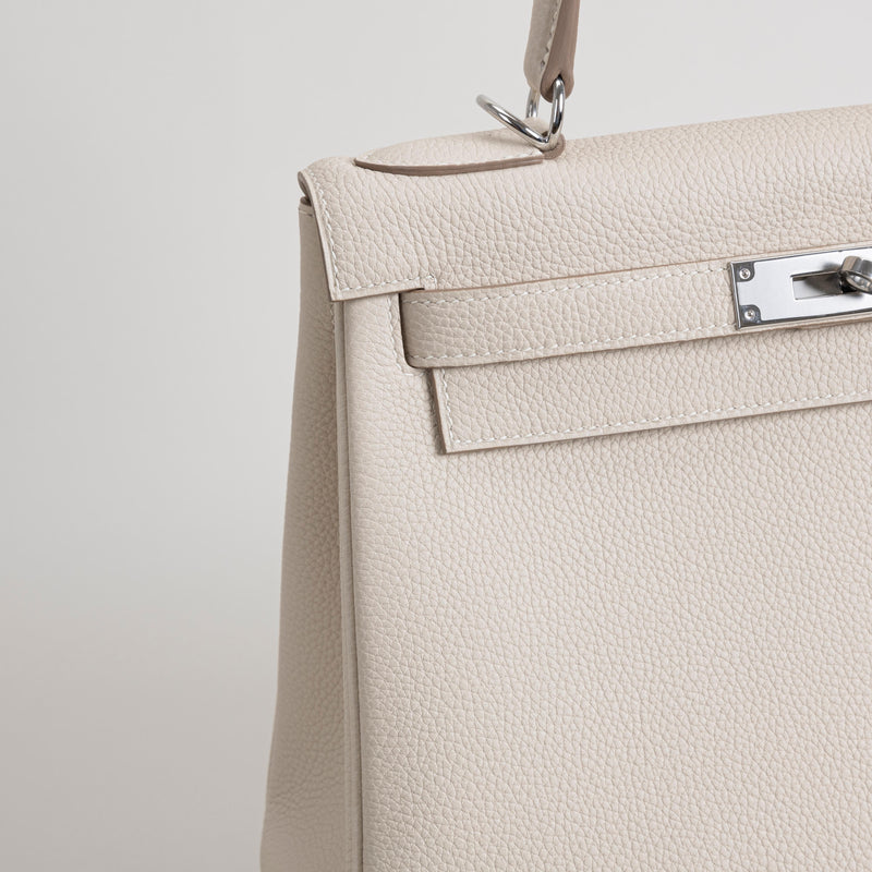 KELLY 28 TOGO LEATHER CRAIE WITH PALLADIUM HARDWARE (PHW)