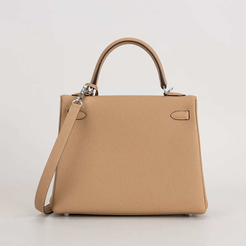 KELLY 25 TOGO LEATHER CHAI WITH PALLADIUM HARDWARE (PHW)