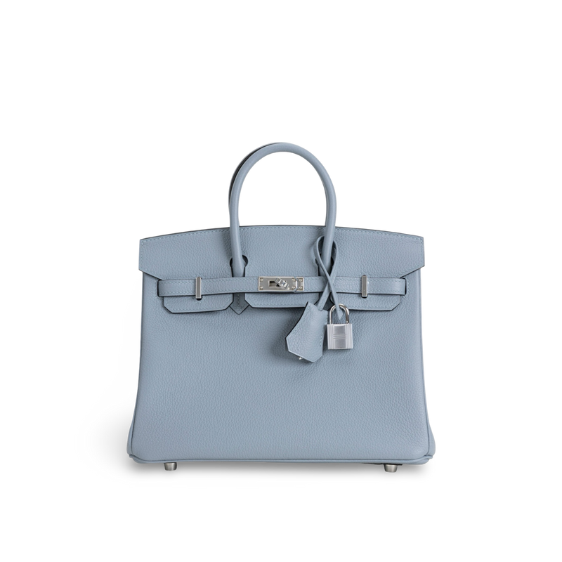 BIRKIN 25 TOGO LEATHER BLEU LIN WITH PALLADIUM HARDWARE (PHW)