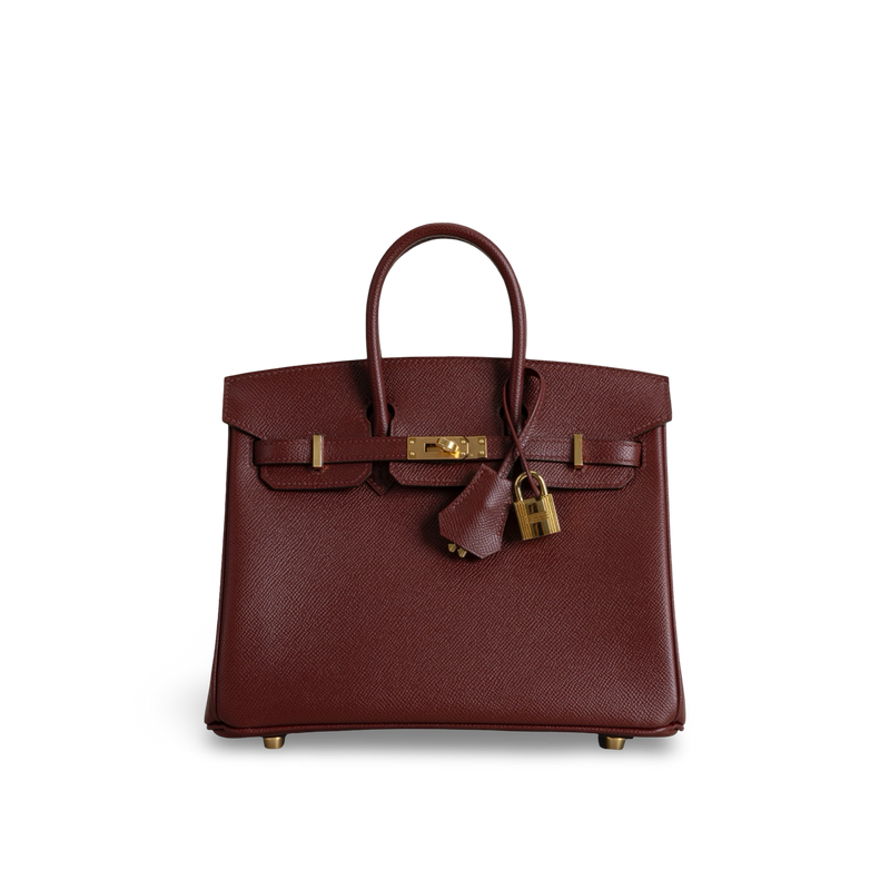 BIRKIN 25 EPSOM LEATHER ROUGE H WITH GOLD HARDWARE (GHW)