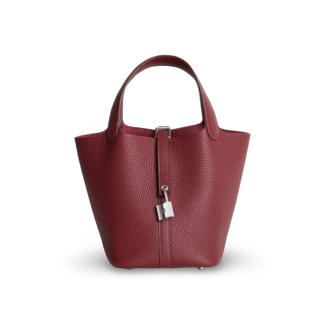 PICOTIN 18 LOCK CLEMENCE LEATHER ROUGE H WITH PALLADIUM HARDWARE (PHW)