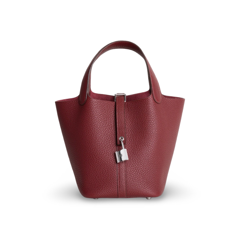 PICOTIN 18 LOCK CLEMENCE LEATHER ROUGE H WITH PALLADIUM HARDWARE (PHW)