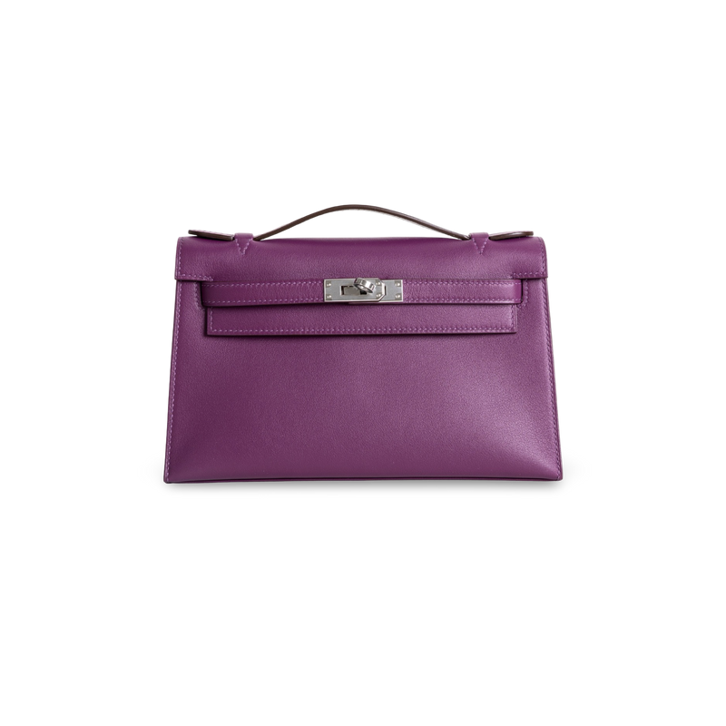 KELLY POCHETTE SWIFT LEATHER ANEMONE WITH PALLADIUM HARDWARE (PHW)