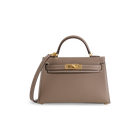 MINI KELLY II (20) EPSOM LEATHER ETOUPE WITH GOLD HARDWARE (GHW)
