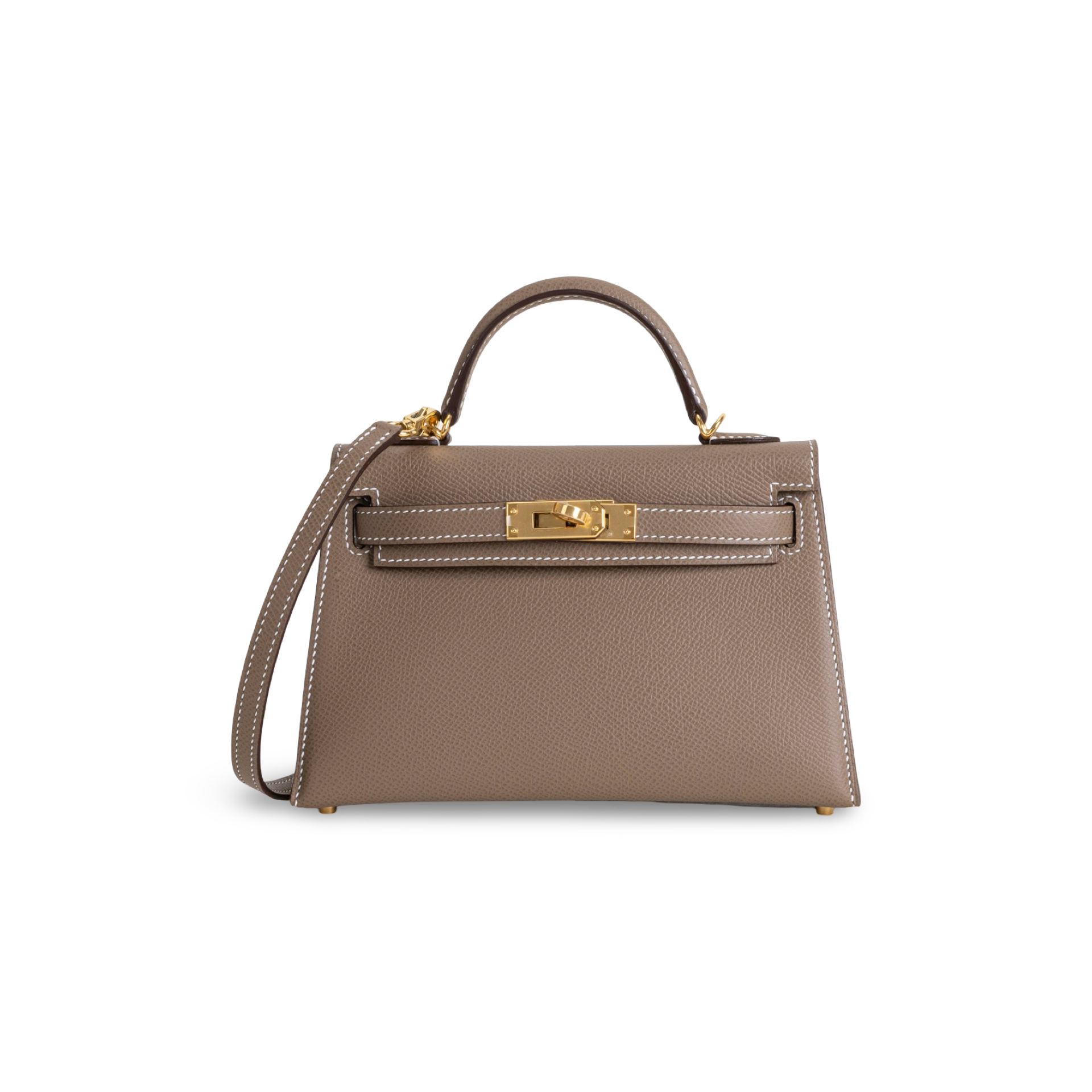 MINI KELLY II (20) EPSOM LEATHER ETOUPE WITH GOLD HARDWARE (GHW)