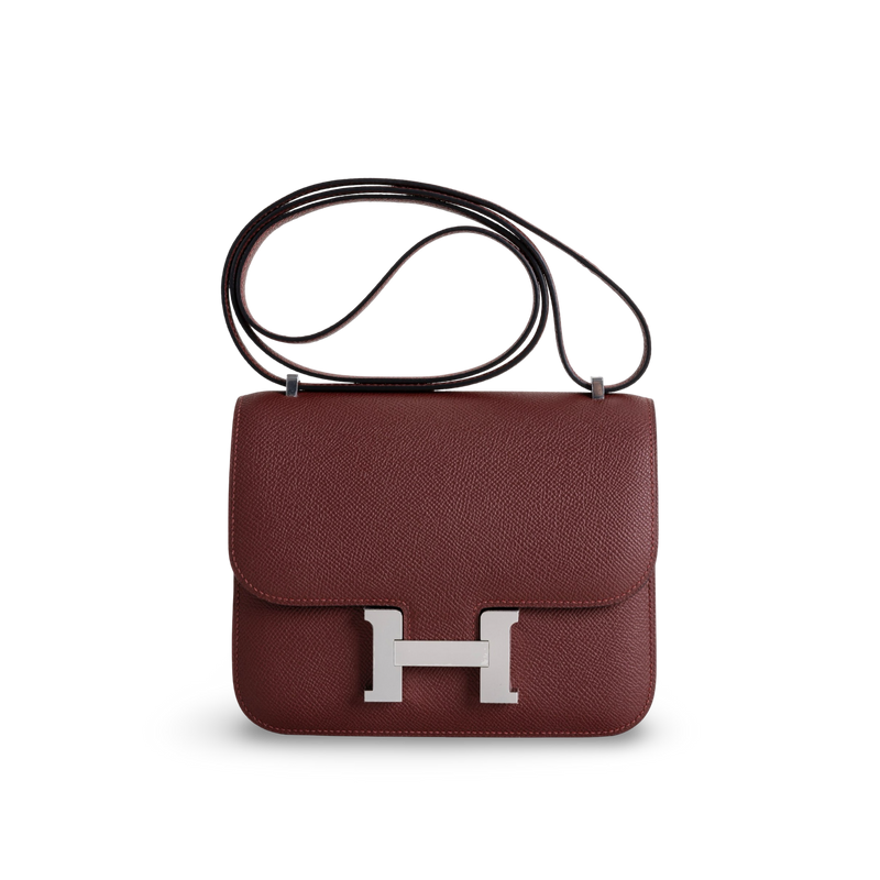 CONSTANCE 18 (MINI) EPSOM LEATHER ROUGE H WITH PALLADIUM HARDWARE (PHW)