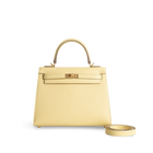 KELLY 25 EPSOM LEATHER JAUNE POUSSIN WITH GOLD HARDWARE (GHW)