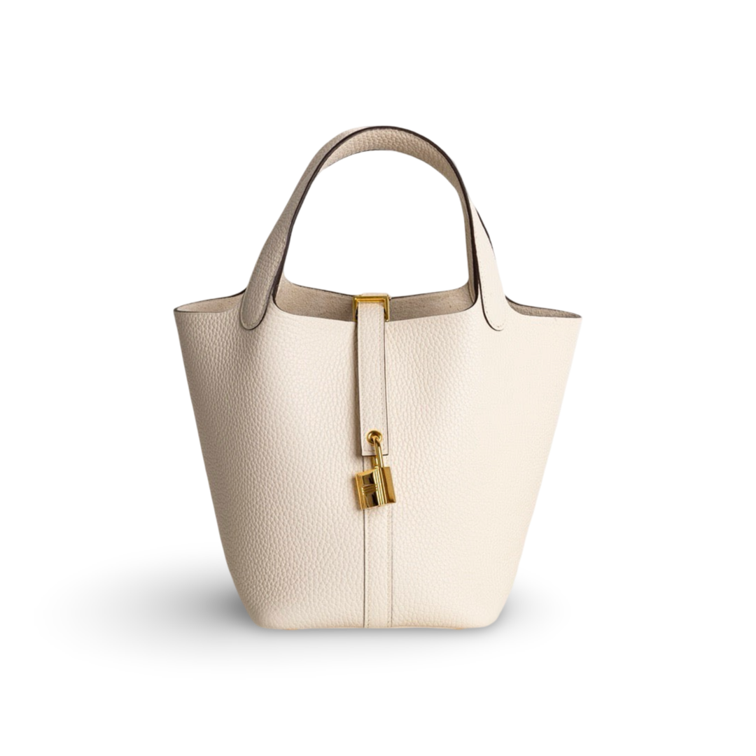 PICOTIN 18 LOCK CLEMENCE LEATHER NATA WITH GOLD HARDWARE (GHW)