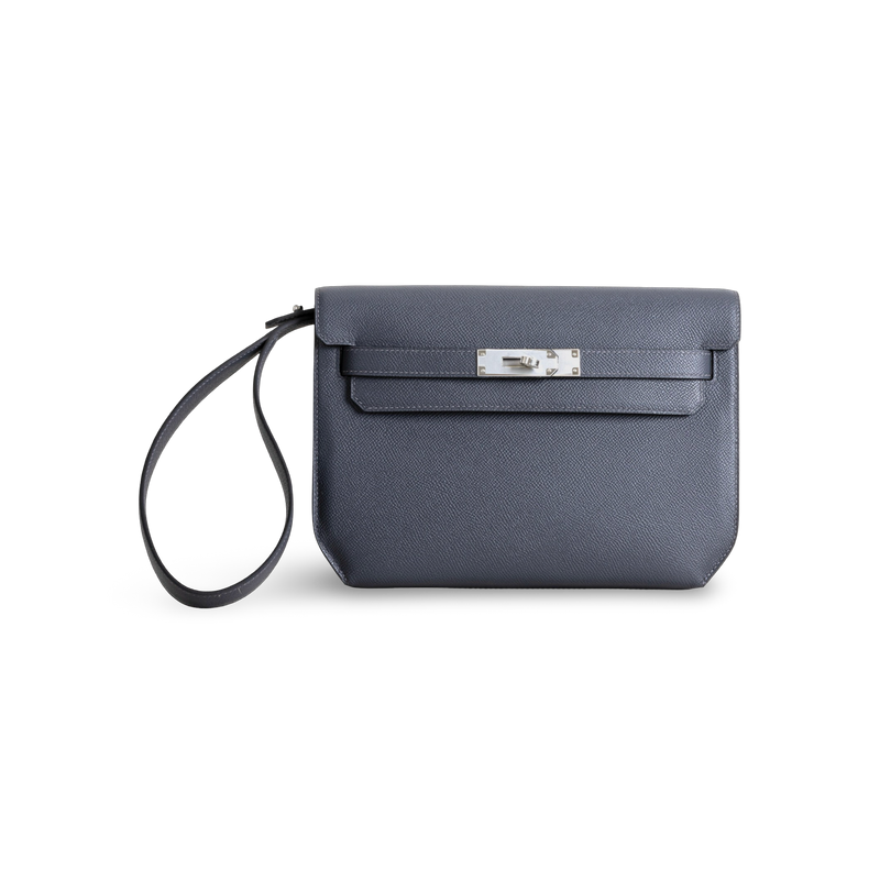 KELLY DEPECHES 25 EPSOM LEATHER GRIS MISTY WITH PALLADIUM HARDWARE (PHW)