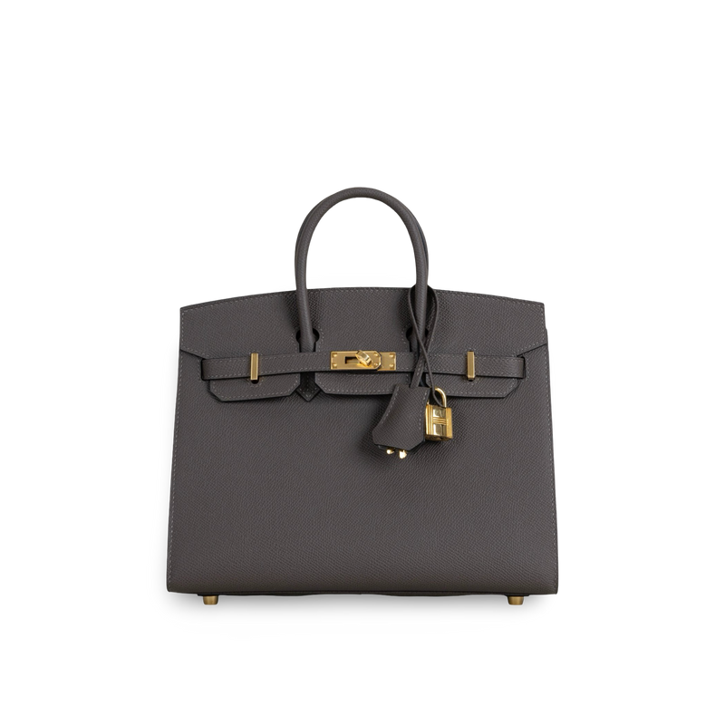 BIRKIN 25 EPSOM LEATHER (SELLIER SHAPE) ETAIN WITH GOLD HARDWARE (GHW)