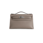 KELLY POCHETTE SWIFT LEATHER GRIS ASPHALTE WITH PALLADIUM HARDWARE (PHW)