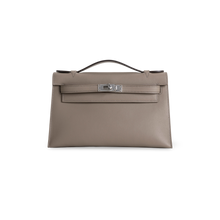 KELLY POCHETTE SWIFT LEATHER GRIS ASPHALTE WITH PALLADIUM HARDWARE (PHW)
