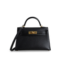 MINI KELLY II (20) CHEVRE LEATHER NOIR (BLACK) WITH GOLD HARDWARE (GHW)