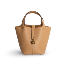 PICOTIN 18 LOCK CLEMENCE LEATHER BISCUIT WITH GOLD HARDWARE (GHW)