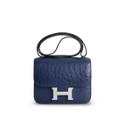 CONSTANCE 18 (MINI) OSTRICH LEATHER BLEU SAPHIR WITH PALLADIUM HARDWARE (PHW)