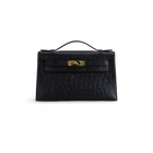 KELLY POCHETTE OSTRICH LEATHER NOIR (BLACK) WITH GOLD HARDWARE (GHW)