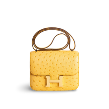 CONSTANCE 18 (MINI) OSTRICH LEATHER JAUNE AMBRE WITH GOLD HARDWARE (GHW)