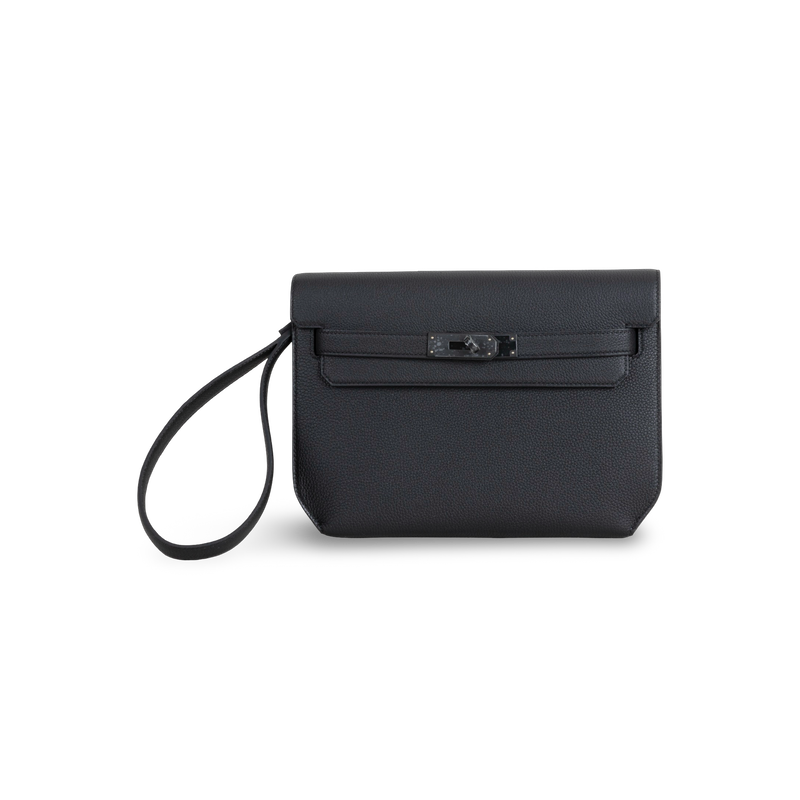 KELLY DEPECHES 25 TOGO LEATHER SO BLACK WITH PVD BLACK HARDWARE (LIMITED)