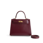 KELLY 25 BOX CALF LEATHER BORDEAUX WITH GOLD HARDWARE (GHW)