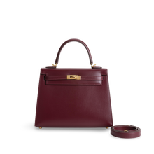 KELLY 25 BOX CALF LEATHER BORDEAUX WITH GOLD HARDWARE (GHW)
