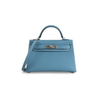 MINI KELLY II (20) EPSOM LEATHER BLEU JEAN WITH PALLADIUM HARDWARE (PHW)
