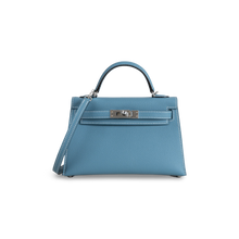 MINI KELLY II (20) EPSOM LEATHER BLEU JEAN WITH PALLADIUM HARDWARE (PHW)
