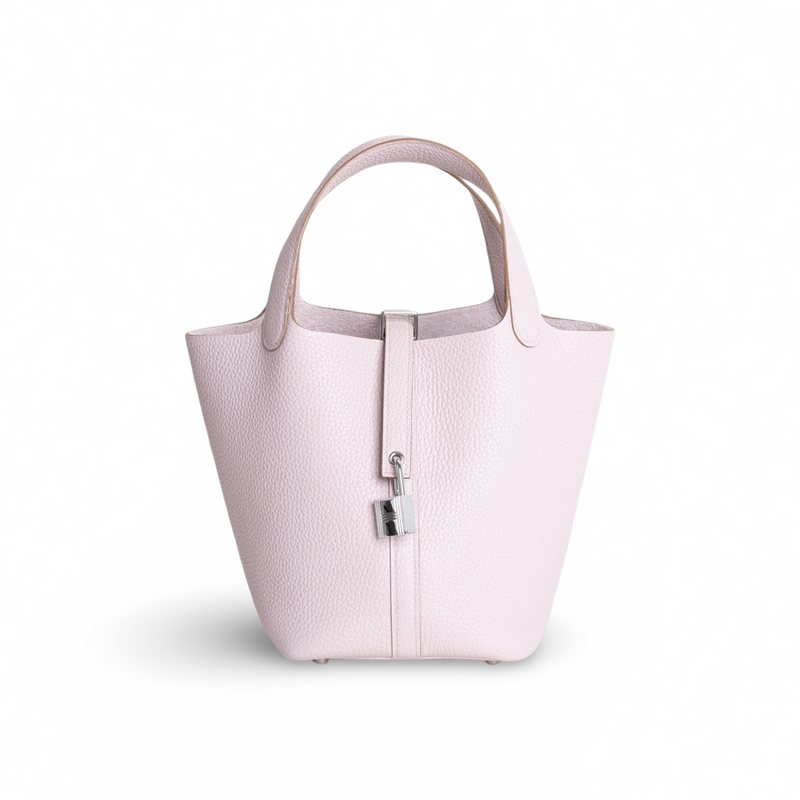 PICOTIN 18 LOCK CLEMENCE LEATHER MAUVE PALE WITH PALLADIUM HARDWARE (PHW)