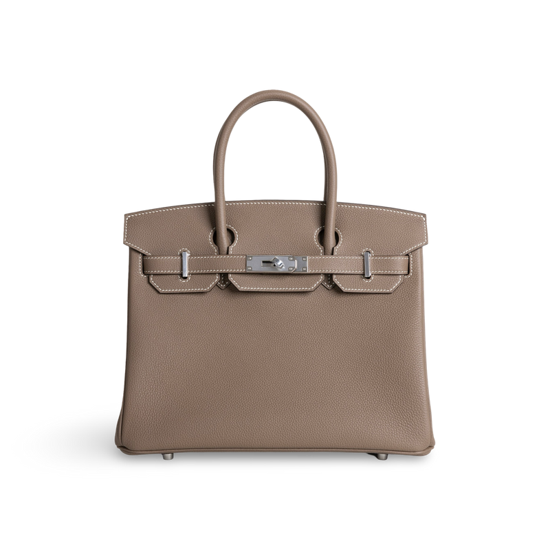 BIRKIN 30 TOGO LEATHER ETOUPE WITH PALLADIUM HARDWARE (PHW)
