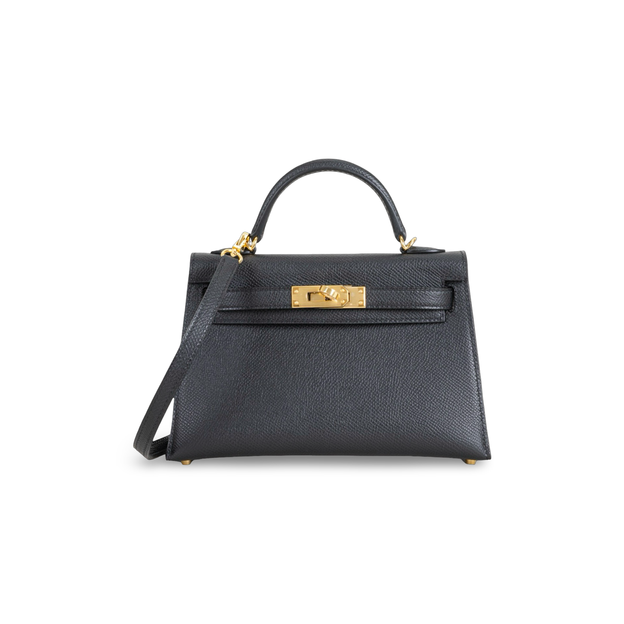 MINI KELLY II (20) EPSOM LEATHER NOIR (BLACK) WITH GOLD HARDWARE (GHW)
