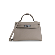 MINI KELLY II (20) EPSOM LEATHER GRIS ASPHALTE WITH PALLADIUM HARDWARE (PHW)