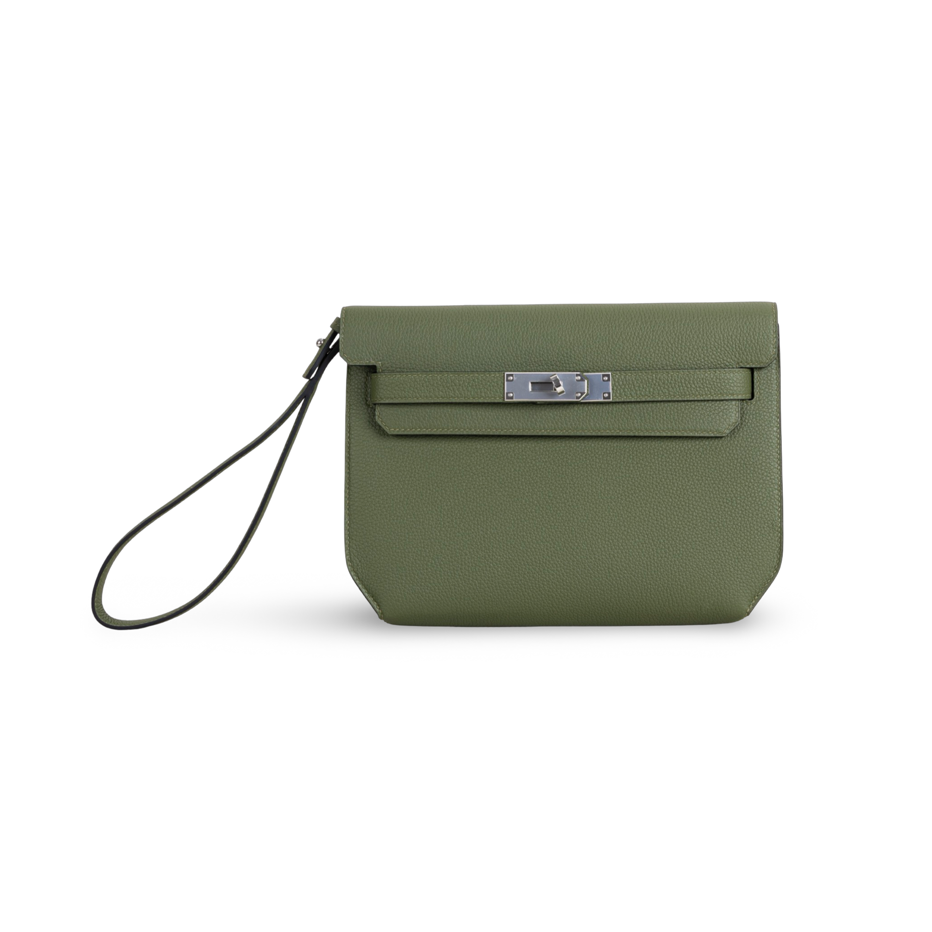 KELLY DEPECHES 25 TOGO LEATHER VERT OLIVE WITH PALLADIUM HARDWARE (PHW)