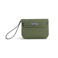 KELLY DEPECHES 25 TOGO LEATHER VERT OLIVE WITH PALLADIUM HARDWARE (PHW)