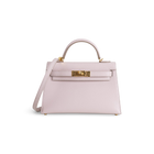 MINI KELLY II (20) CHEVRE LEATHER ROSE DARLING WITH GOLD HARDWARE (GHW)
