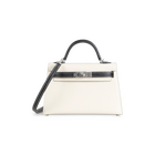 MINI KELLY II (20) CHEVRE LEATHER HORSESHOE STAMP (HSS) CRAIE & NOIR (BLACK) WITH PALLADIUM HARDWARE (PHW)