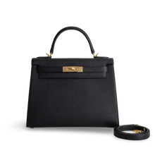 KELLY 28 EPSOM LEATHER NOIR (BLACK) WITH GOLD HARDWARE (GHW)