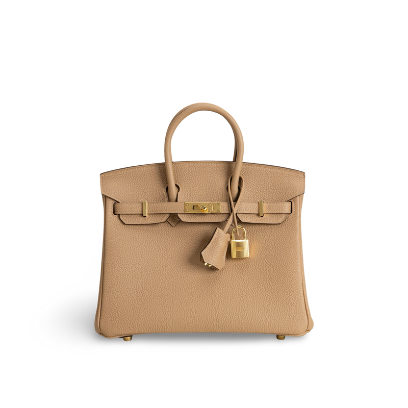 BIRKIN 25 CHEVRE LEATHER HORSESHOE STAMP (HSS) BI-COLOR BETON & BLEU BRUME WITH PALLADIUM HARDWARE (PHW)