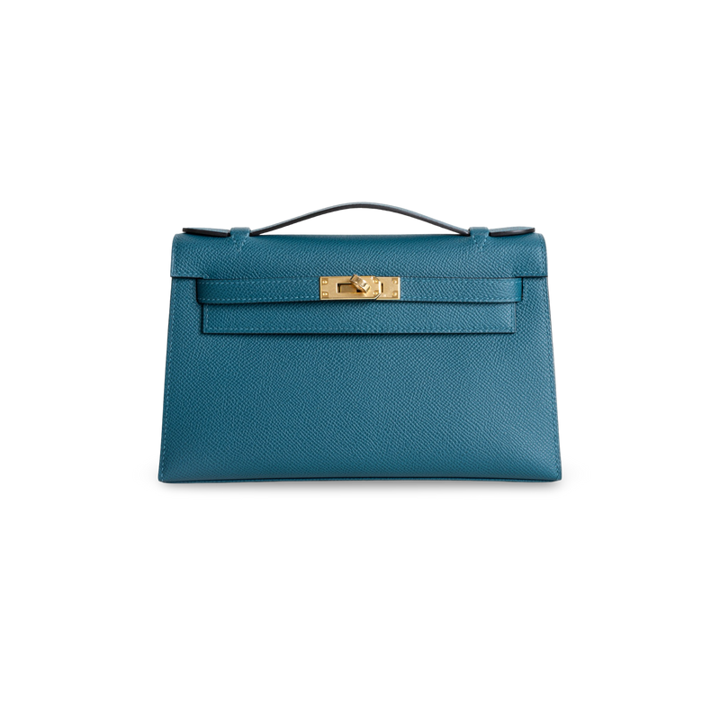 KELLY POCHETTE EPSOM LEATHER VERT BOSPHORE WITH GOLD HARDWARE (GHW)