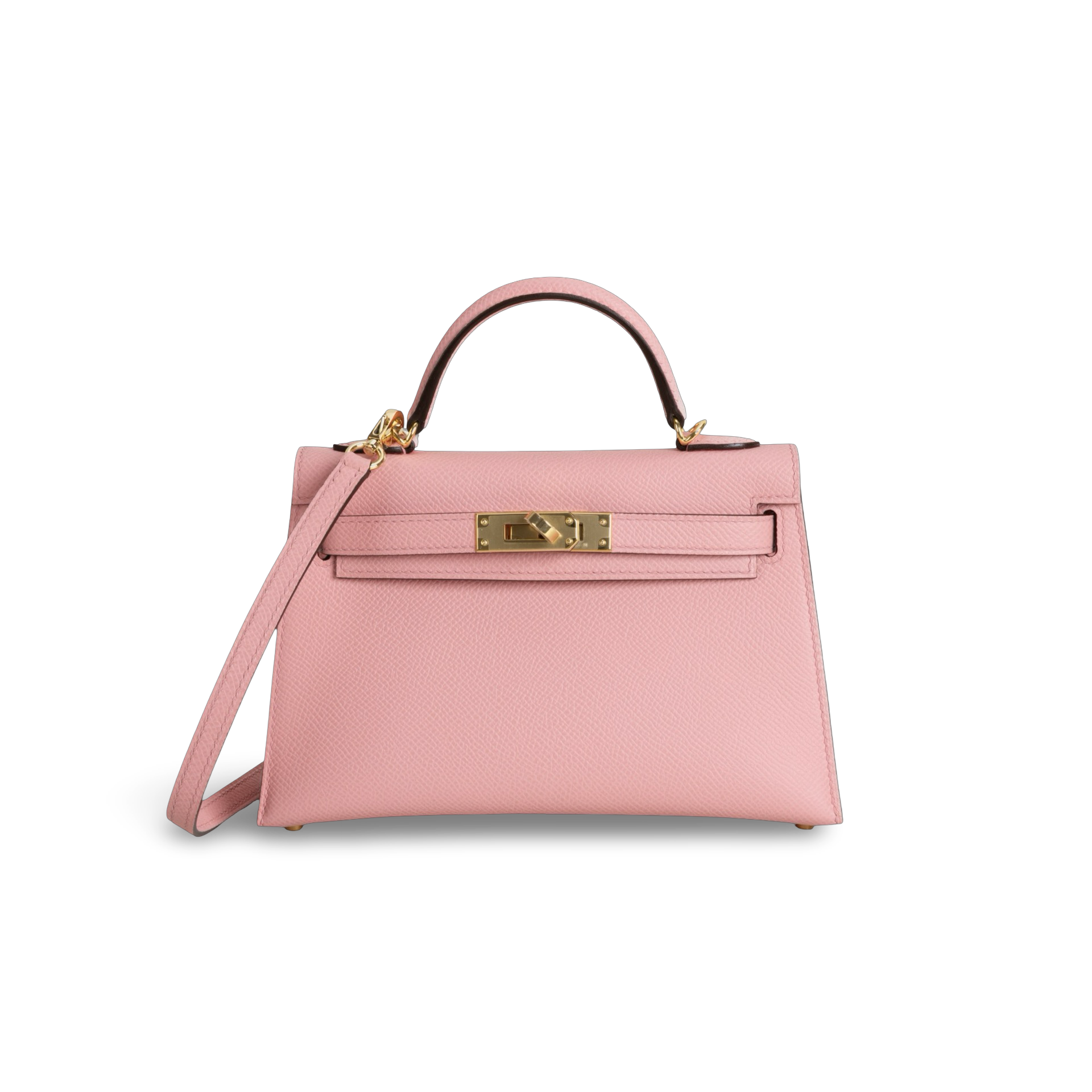 MINI KELLY II (20) EPSOM LEATHER ROSE CONFETTI WITH GOLD HARDWARE (GHW)