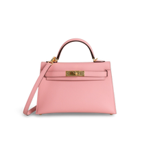 MINI KELLY II (20) EPSOM LEATHER ROSE CONFETTI WITH GOLD HARDWARE (GHW)