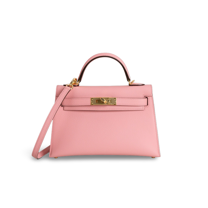 MINI KELLY II (20) EPSOM LEATHER ROSE CONFETTI WITH GOLD HARDWARE (GHW)