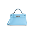 MINI KELLY II (20) EPSOM LEATHER CELESTE WITH PALLADIUM HARDWARE (PHW)