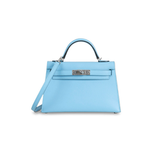 MINI KELLY II (20) EPSOM LEATHER CELESTE WITH PALLADIUM HARDWARE (PHW)