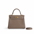 KELLY 25 TOGO LEATHER ETOUPE WITH GOLD HARDWARE (GHW)