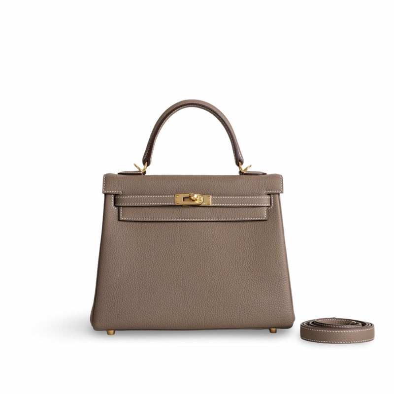 KELLY 25 TOGO LEATHER ETOUPE WITH GOLD HARDWARE (GHW)