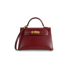 MINI KELLY II (20) BOX CALF LEATHER ROUGE H WITH GOLD HARDWARE (GHW)