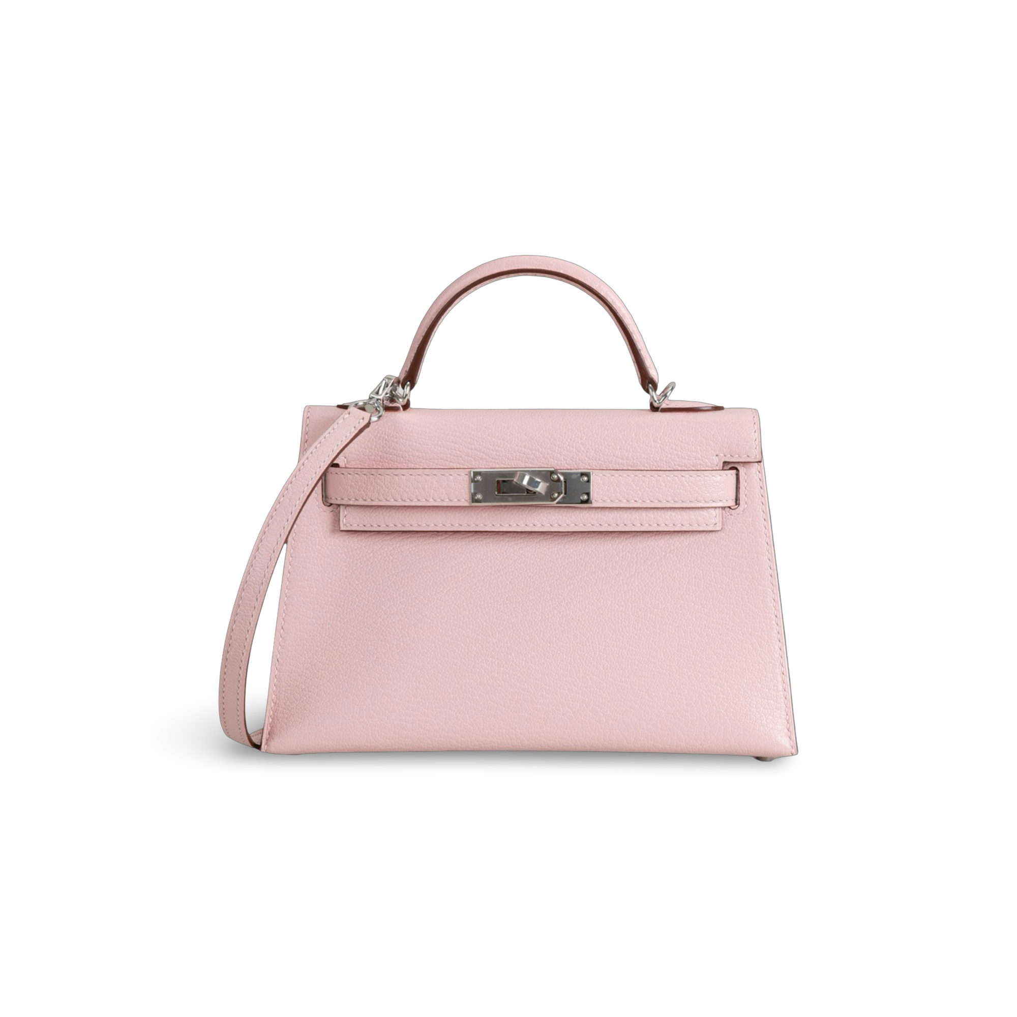 MINI KELLY II (20) CHEVRE LEATHER ROSE SAKURA WITH PALLADIUM HARDWARE (PHW)