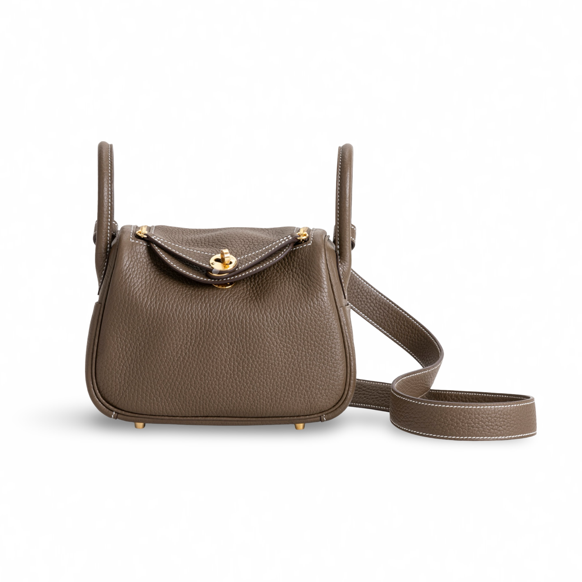 MINI LINDY 20 CLEMENCE LEATHER ETOUPE WITH GOLD HARDWARE (GHW)