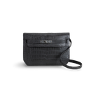 KELLY DEPECHES 25 MATTE MISSISSIPPIENSIS ALLIGATOR LEATHER GRAPHITE WITH PALLADIUM HARDWARE (PHW)