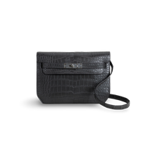 KELLY DEPECHES 25 MATTE MISSISSIPPIENSIS ALLIGATOR LEATHER GRAPHITE WITH PALLADIUM HARDWARE (PHW)