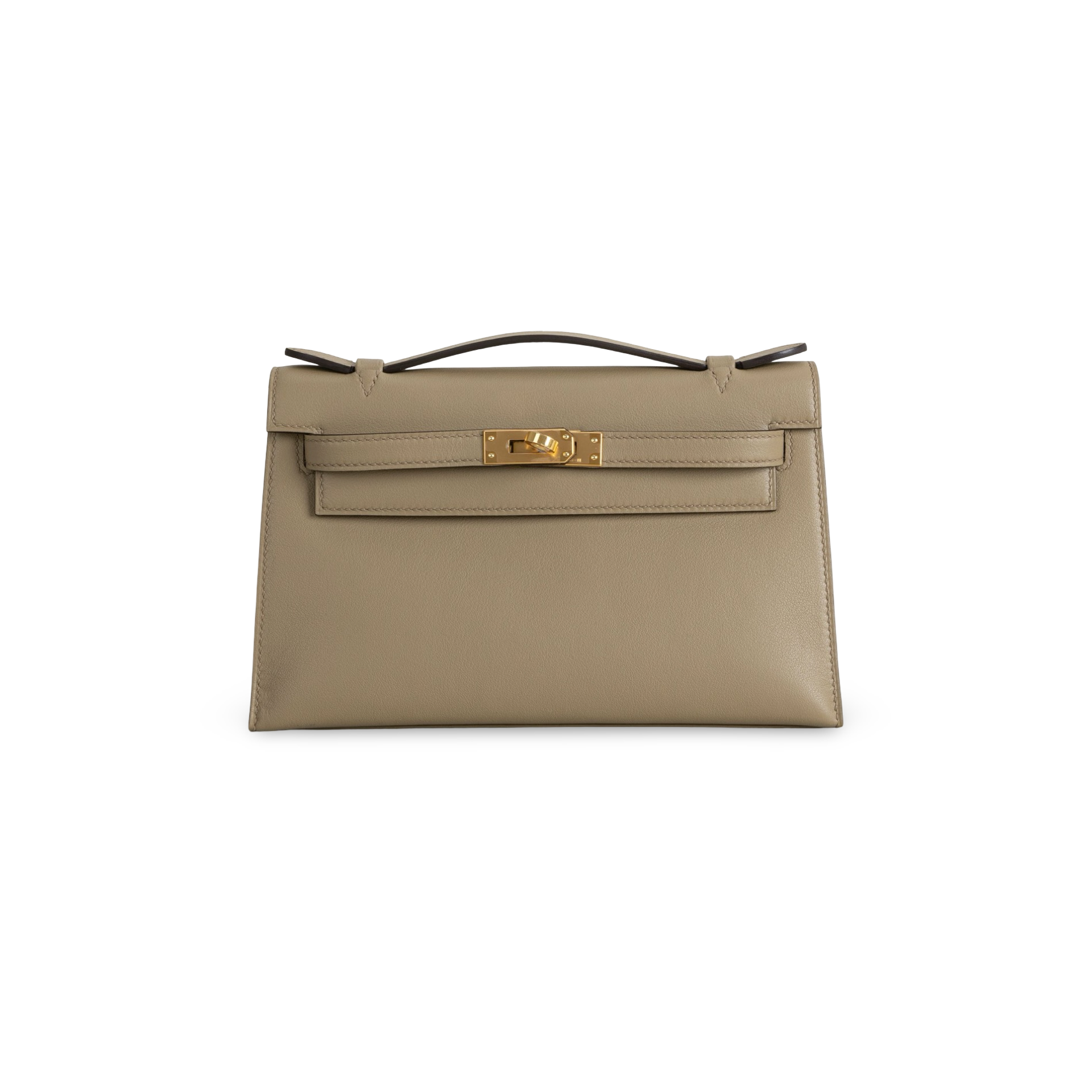 KELLY POCHETTE SWIFT LEATHER BEIGE MARFA WITH GOLD HARDWARE (GHW)